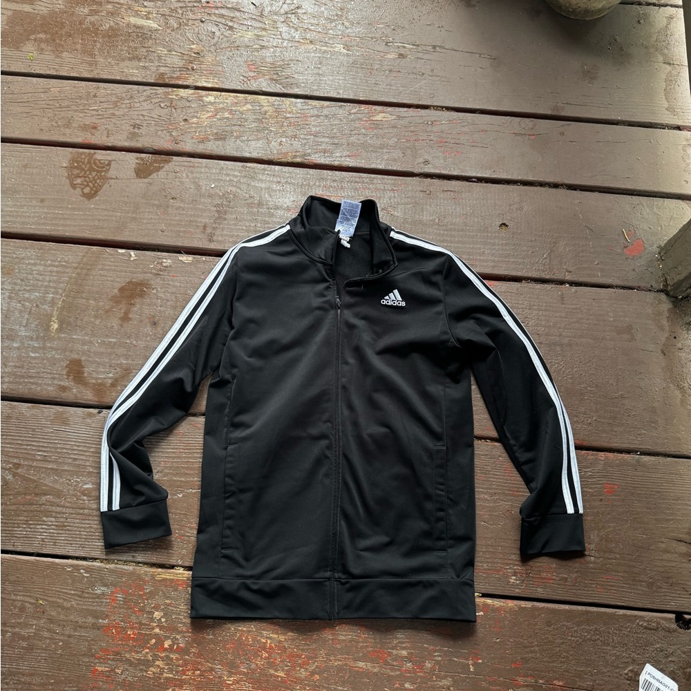 Adidas Men's Black and White Track Jacket